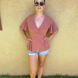 Short sleeve woman’s copper blouse